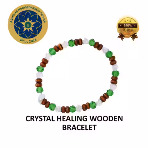 2 Crystal Healing Wooden Bracelet