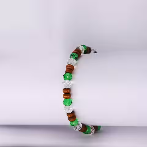 41 Crystal Healing Wooden Bracelet